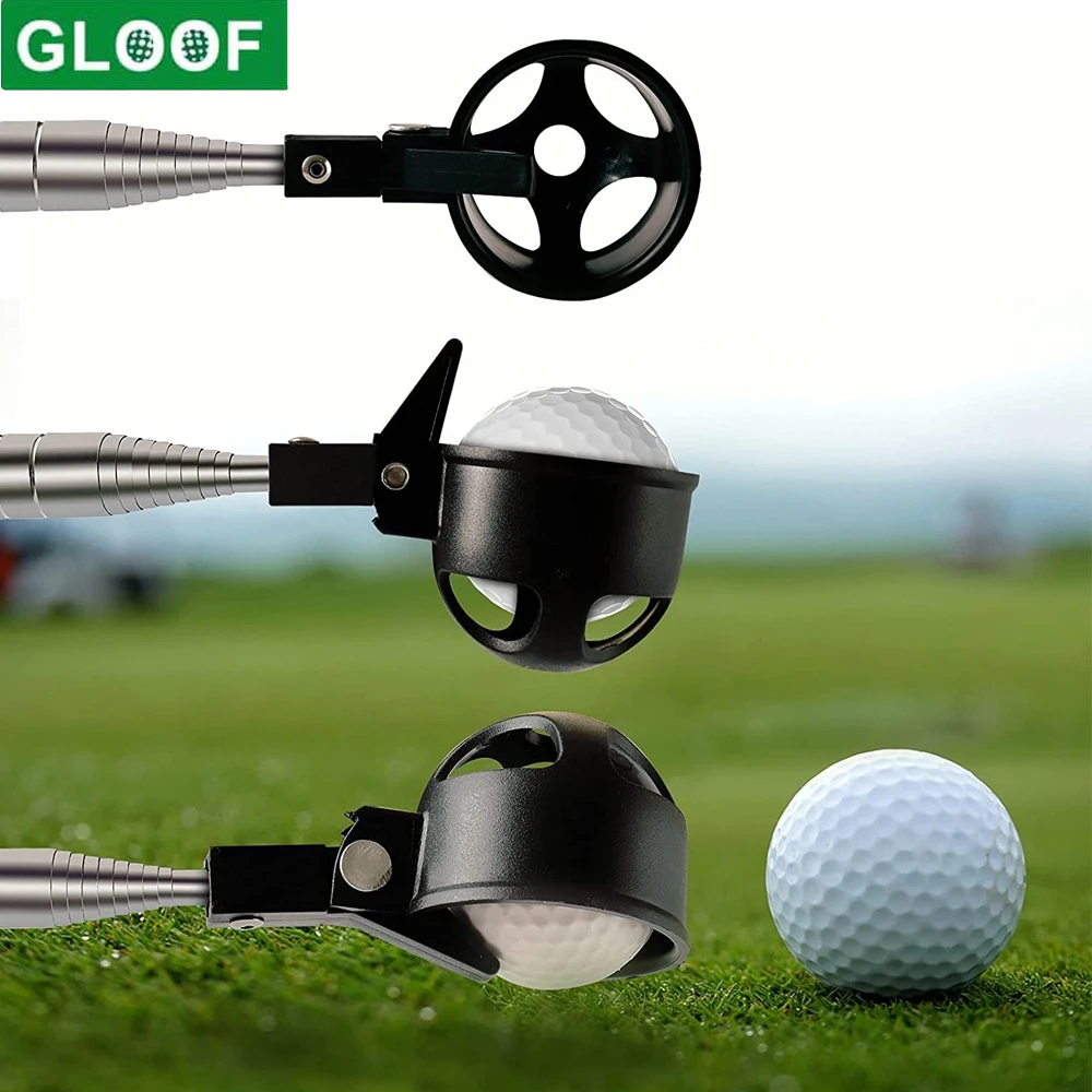 Golf Ball Retriever,Stainless Extendable Golf Ball Retriever with Automatic Locking Scoop,Golf Accessories Golf Gift for Men