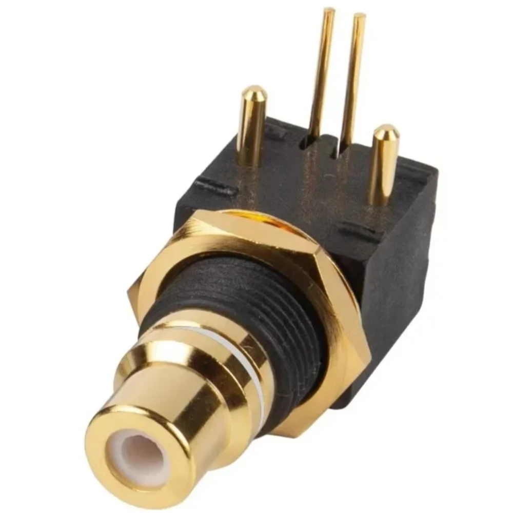 1PCS Copper Gold Plated RCA Terminal Female PCB Panel Mount Phono Audio Socket Connector RCA Same Core Socket