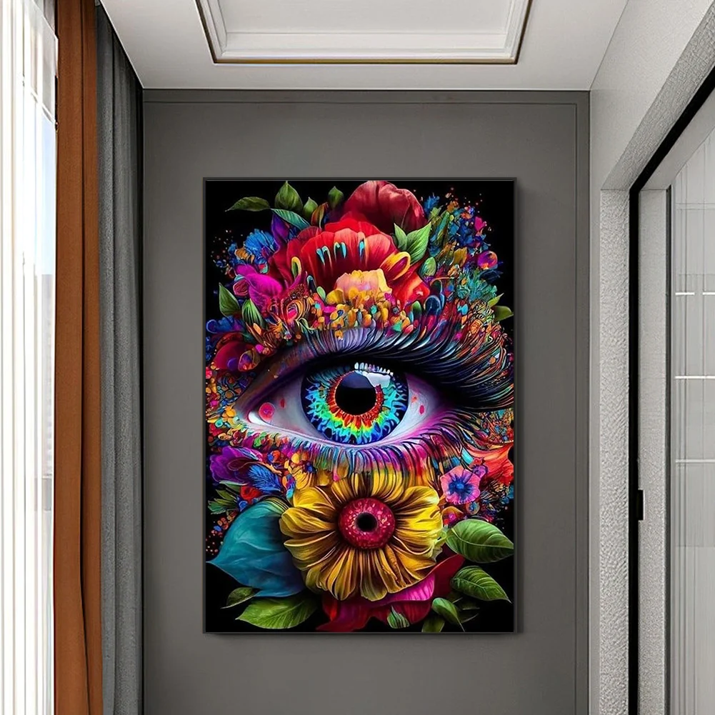 

5D DIY Full Round Drill Diamond Painting Eye of the Flower Home Decor 50x70cm