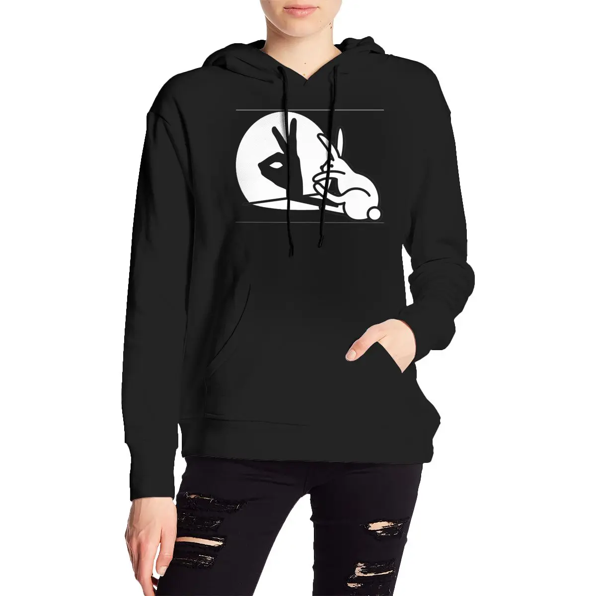 

Забавный кролик, тени для рук, куклы, юмор, поп-арт, толстовки, пуловер, осень-зима, мужская и женская толстовка для пар, топы с длинными рукавами