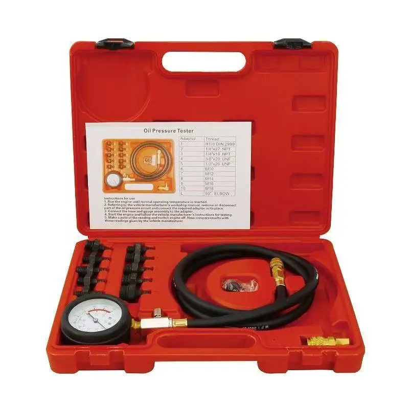 

13Pcs Engine Oil Pressure Test Kit Tester Low Oil Warning Devices Car Garage Tool Oil pressure gauge package