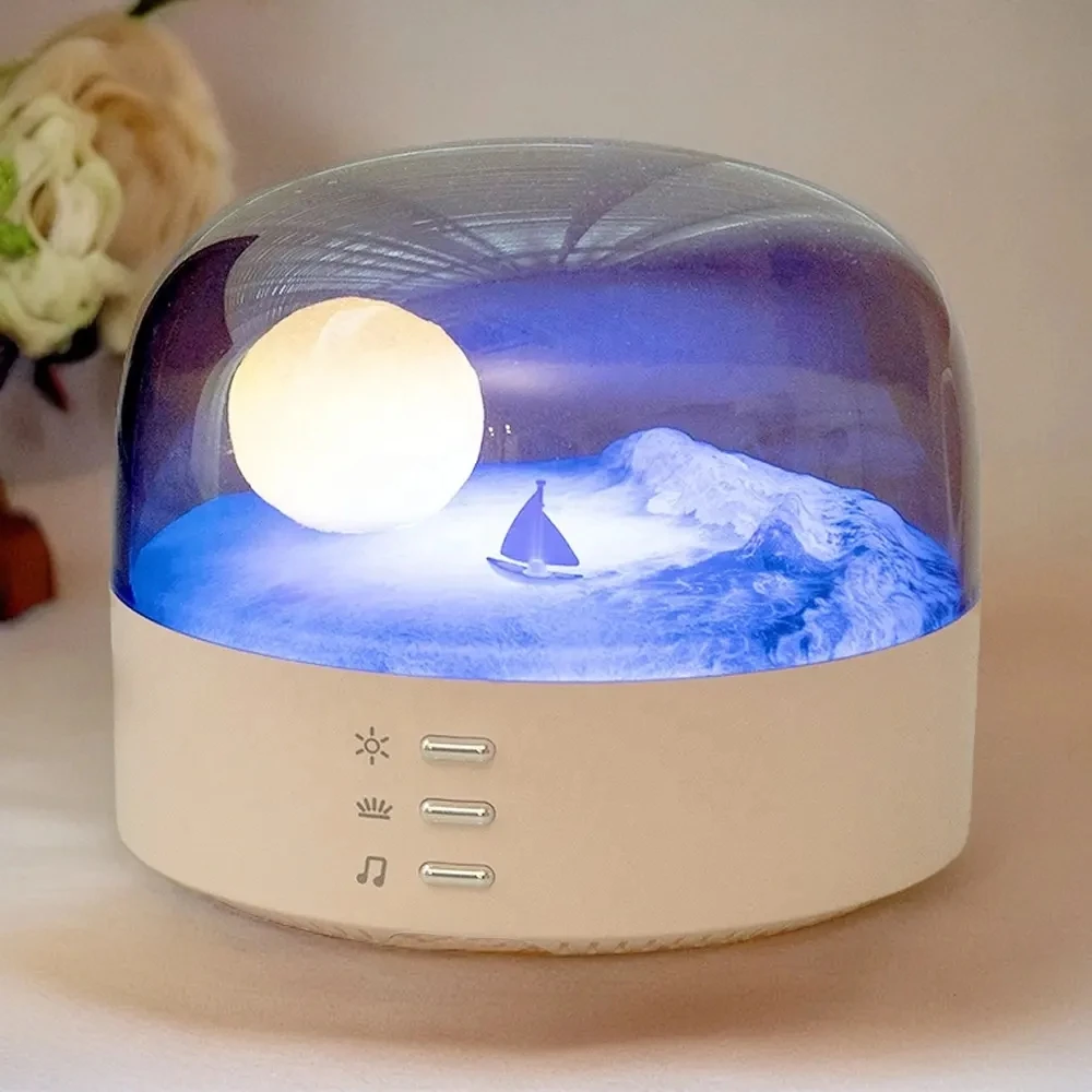 C38 New Moon Wireless Bluetooth Speaker Atmosphere LED Night Light Bedroom Cartoon Bedside Decoration Stereo Caixa de som