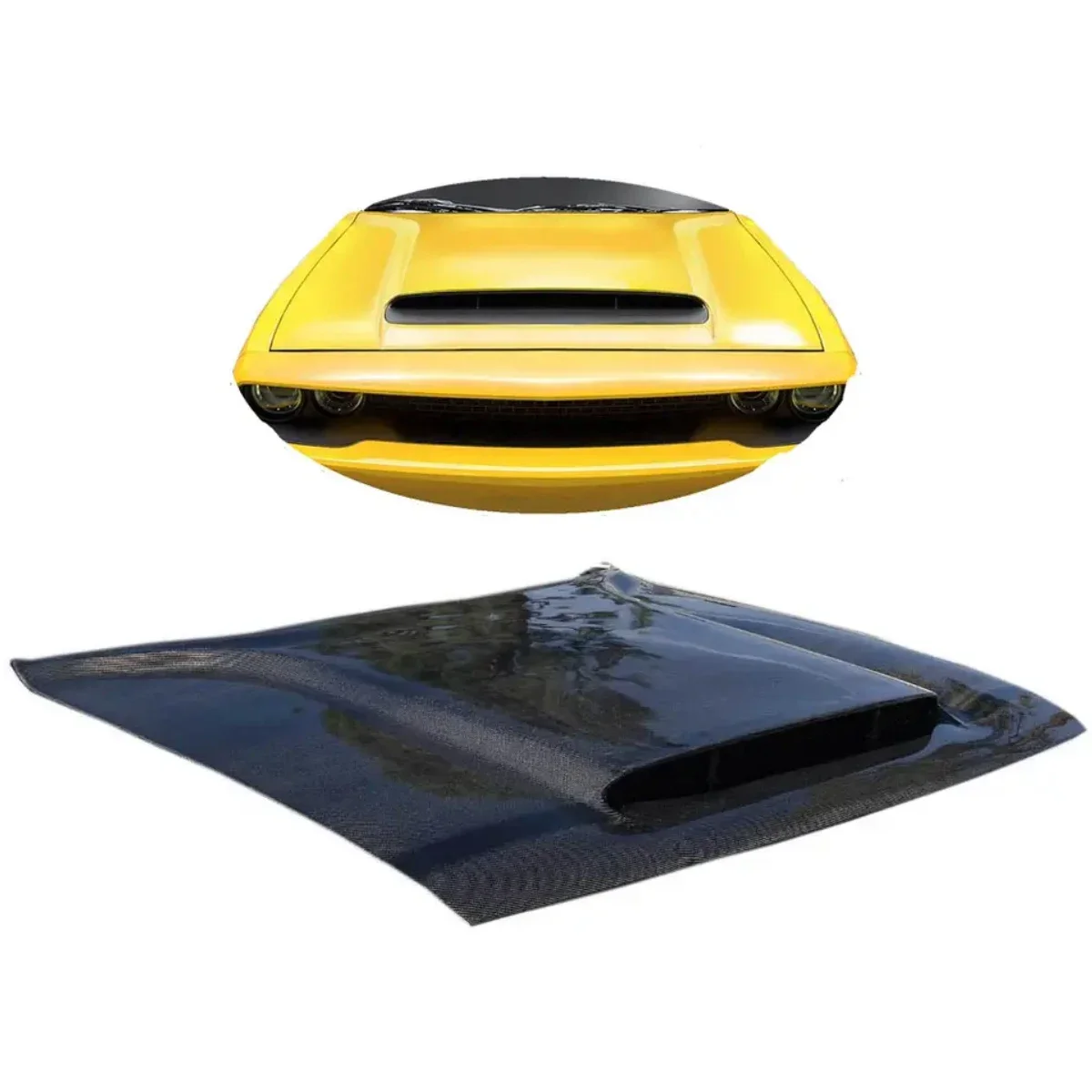 High Quality Carbon fiber Demon Look Hood for 2008-2023 Dodge Challenger Extreme Dimensions