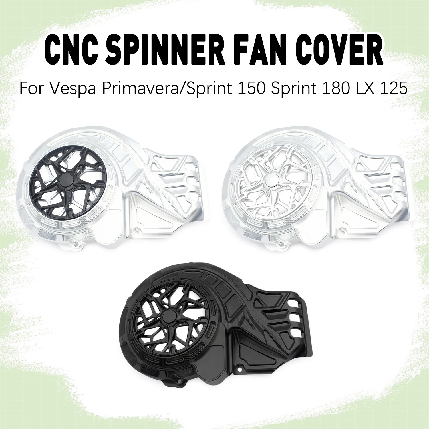 For Vespa Primavera Sprint 150 180 LX125 Motorcycle Rotating Fan Cover Modified Engine Side Cooling Fan Housing Accessories