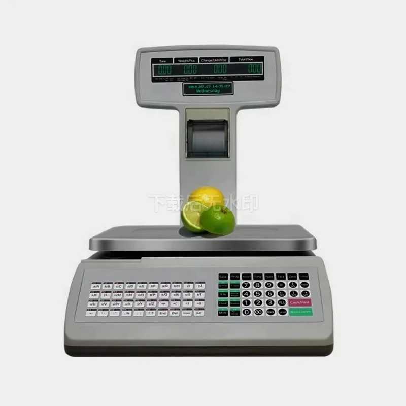 Dual LCD Digital Receipt Printing Scale 3kg-30kg Electronic Weight Barcode Printer for Retail & Commercial Use