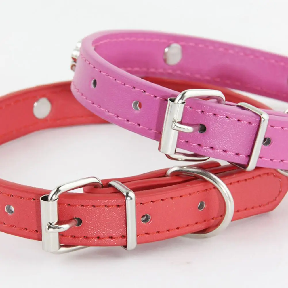 Pet Collar Adjustable Metal Buckle Pet Collar with Dog Footprint Decoration Small Dog Cat Neck for Pet