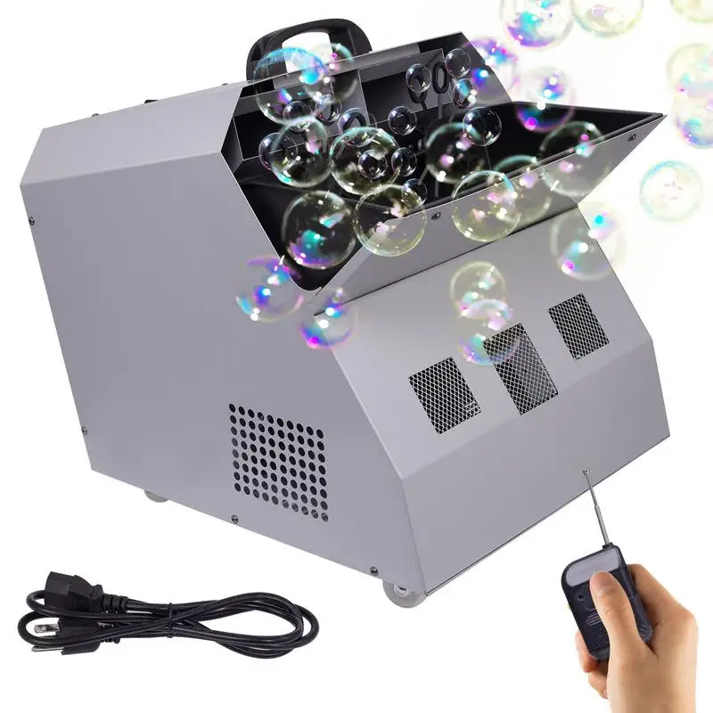 

Remote Control Bubble Machine 500W Two-Wheel Outdoor Bubble Machine American Specifications Automatic Bubble Blower For Party