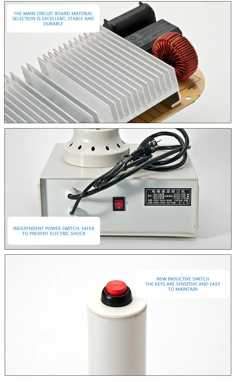 الكهرومغناطيسي التعريفي السدادة يده غطاء زجاجة آلة الختم طبلة زيت الألومنيوم احباط طوقا السدادة الحماية من الحرارة الزائدة