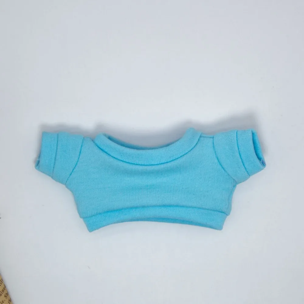 10/15/20cm No Attribute Cotton Doll Solid Color Short Sleeve Sweatshirt olor Crew Neck Short Tee Basic Doll Inner Outfit