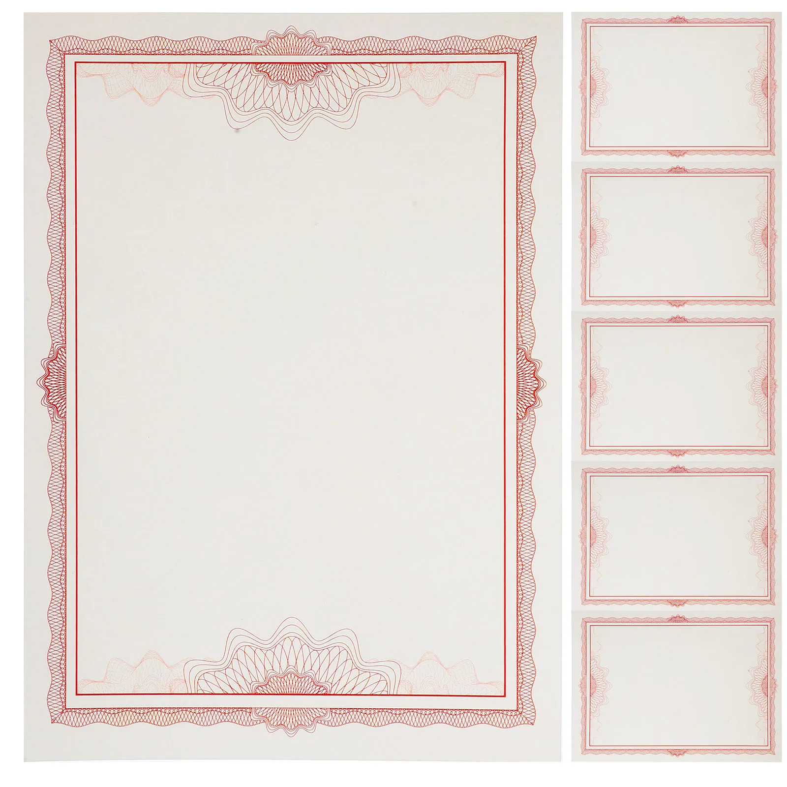 

6 Sheets Pink Certificate Inner Paper Printable Writable Award Graduation Sports Certificate Paper Long Lasting Storage