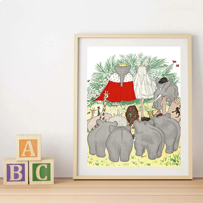 Anime Babar The Elephant Poster Cartoon Canvas Painting and HD Print for Modern Child Kids Room Bedroom Wall Art Home Decor Gift