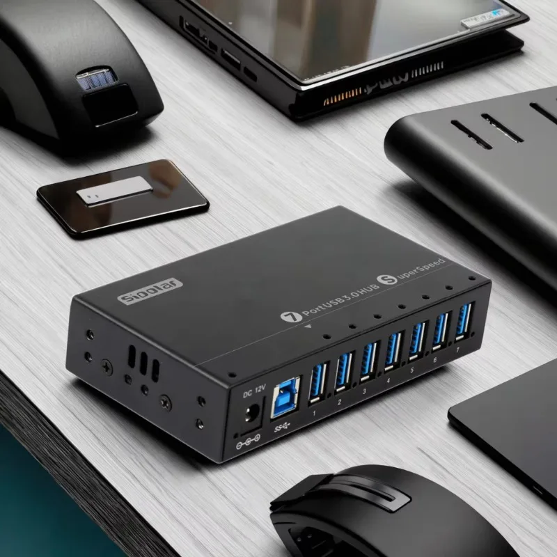 A-173  Ultra High Speed 7 Port Usb 3.0 Hub Multi Charger Hub Splitter for Computer Accessory Mobile Phone Tablet