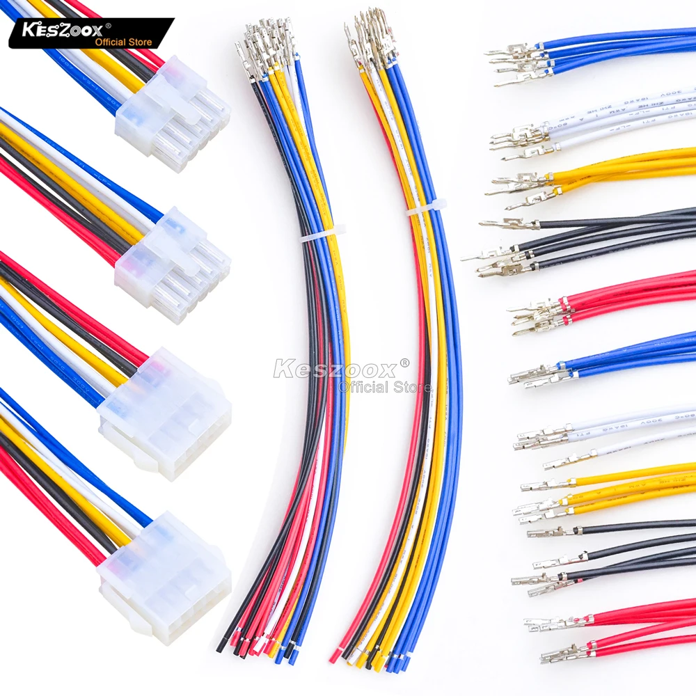 

Keszoox MX 5557 4.2MM 2x5 Pin Male Female Connector Socket Kit Total 1 Set with 20Pcs 210MM 18AWG Pre-Crimped Cables Wire 10 Pol