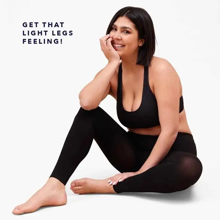 15-20mmHg Fußlose Kompressionsstrumpfhose mit hoher Taille, Übergröße S-4XL – Detail 2