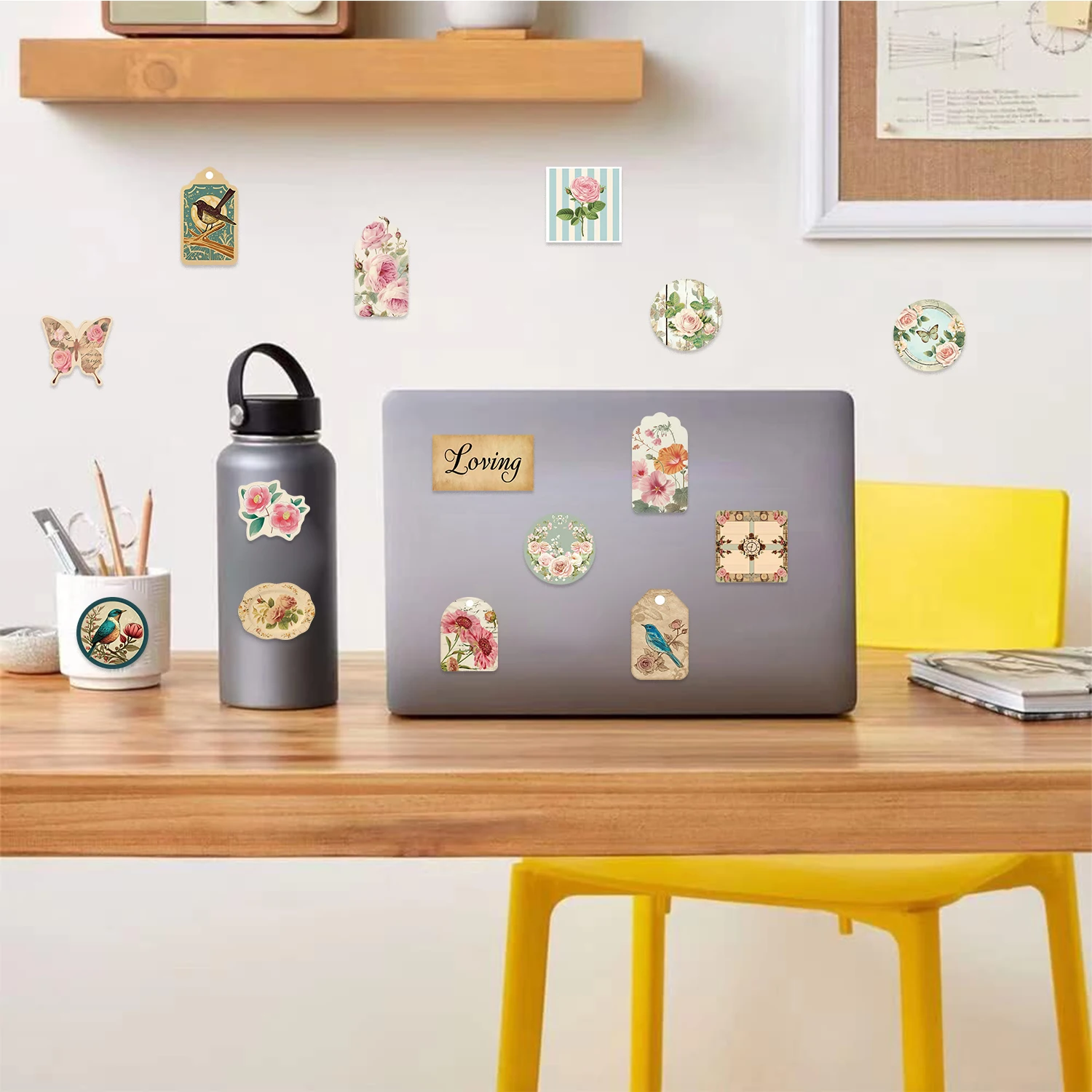 52pcs 크리 에이 티브 스크랩북 레트로 오래된 쓰레기 종이 재료 종이 조합 키트 DIY 핸드 계정 워터 컵 전화 케이스 잡지