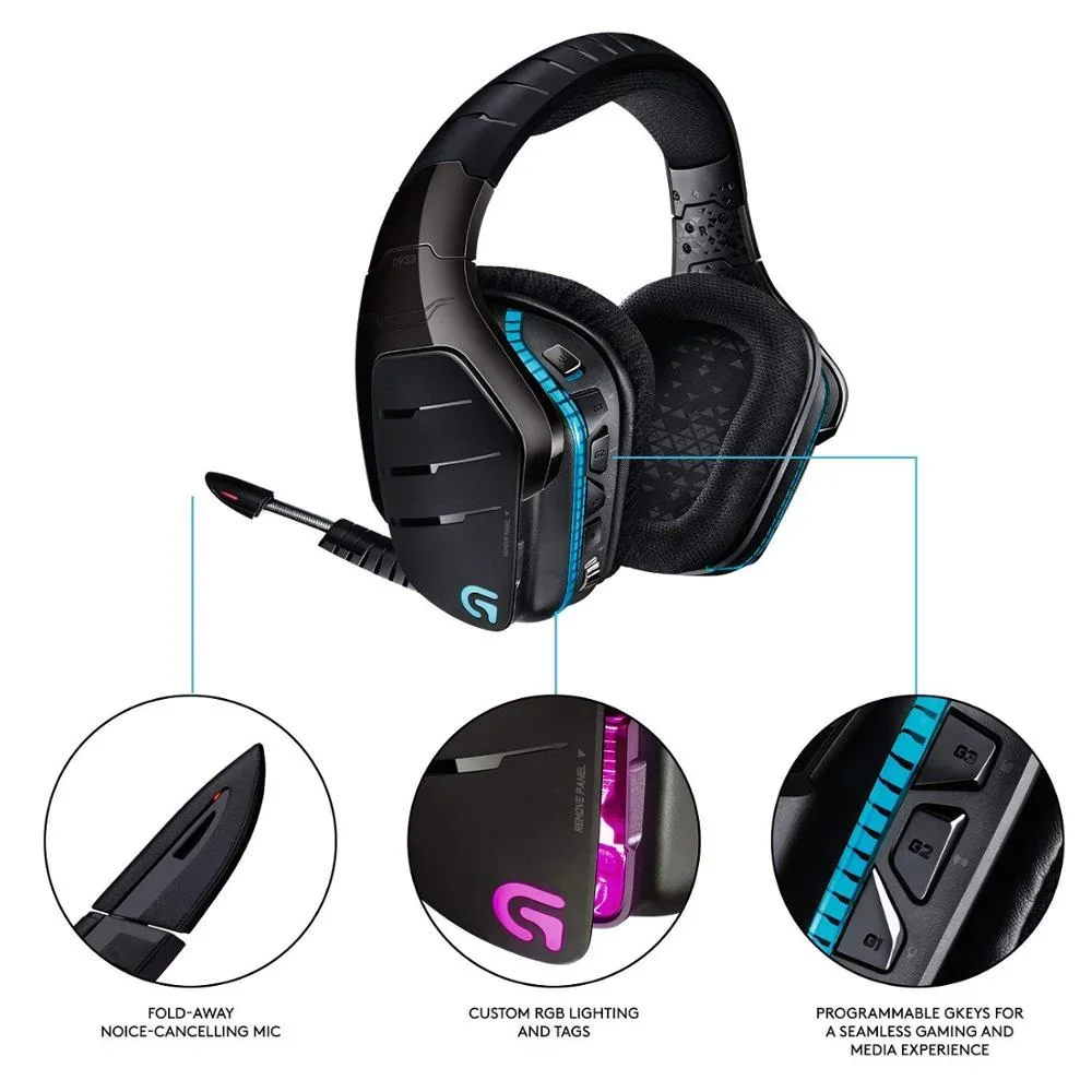 Casque de jeu G933, écouteurs 7.1, codage audio, Dota 2, LOL, ordinateur PC