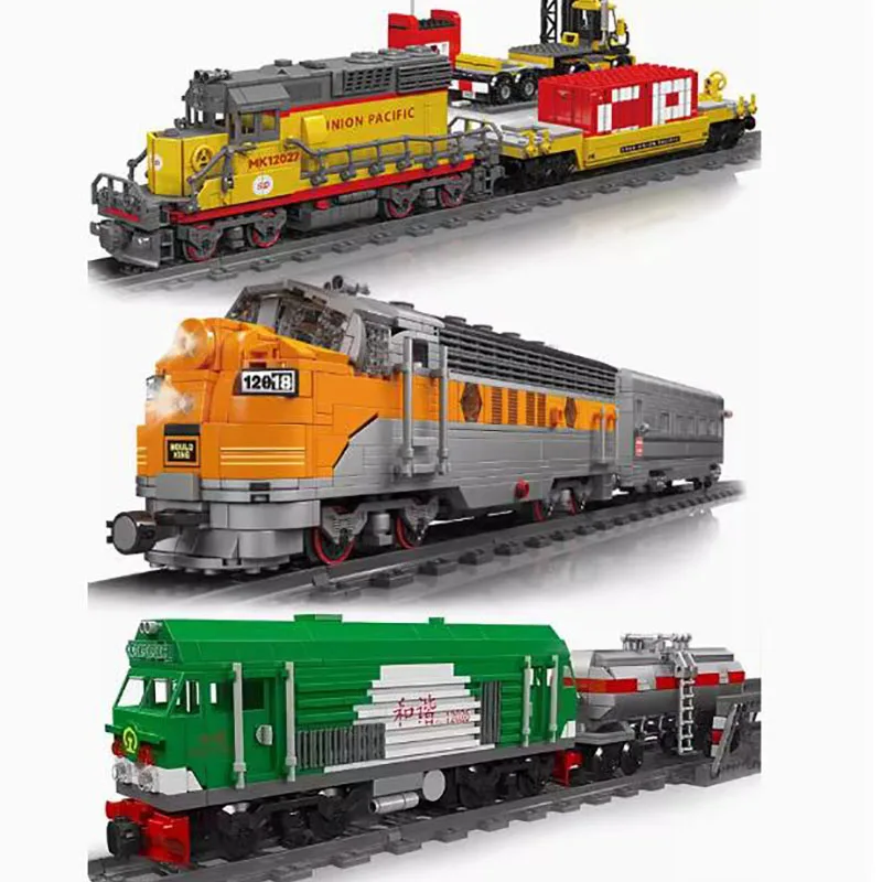 MOULD KING 12027-ST12022 Technical RC EMD Diesel Locomotive Building Block Remote Control Train Bricks Toys Kids Christmas Gifts