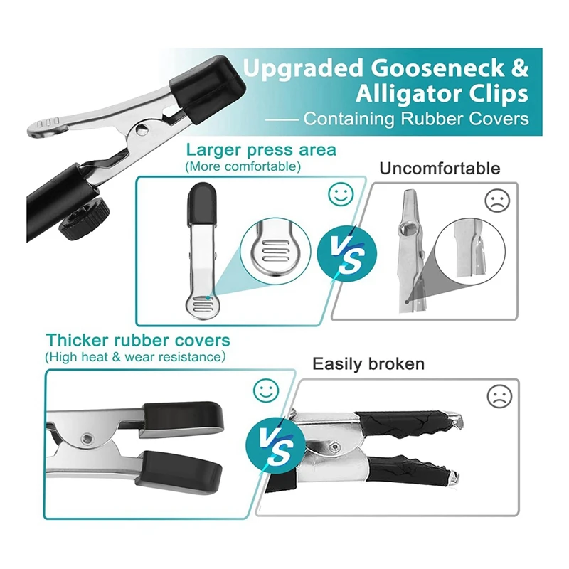 Soldering Station Helper,10X Magnifying Glass With Lamp, Pcb Stand Magnifying Glass Desk Lamp With Alligator Clips Easy Install