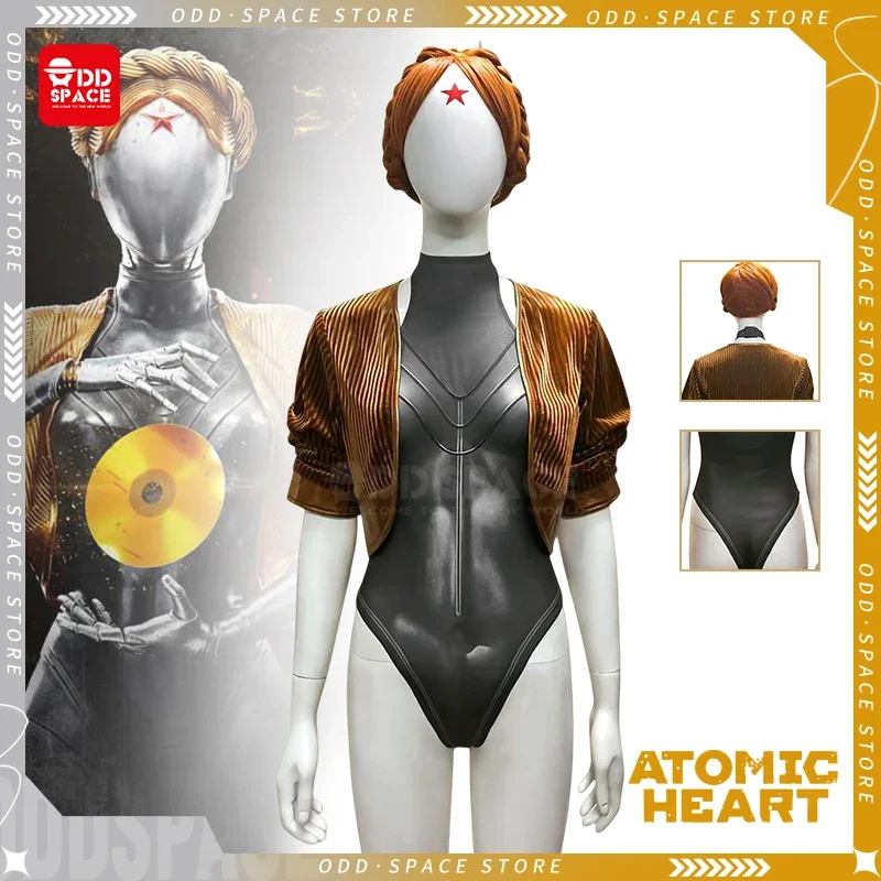 Atomic Heart Cosplay Costume Robot Twins Left And Right Cosplay Jumpsuit Game Twins Atomic Heart Figuresuit Dixie Jumpsuit Wig