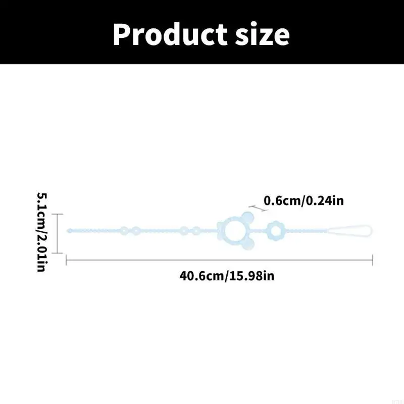 97BE Catena per succhietto per neonati Portaciuccio per neonato per i più piccoli Neonati Cinghia per ciuccio Massaggiagengive