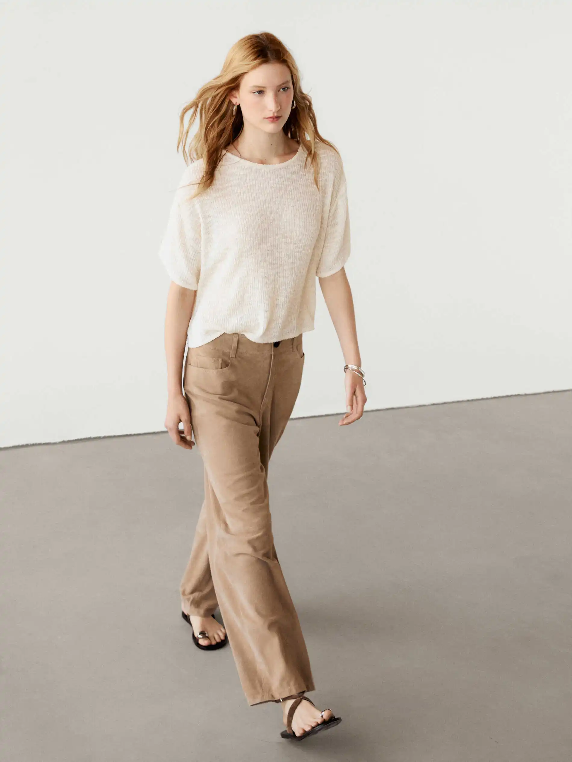 

Ethereal MD 2025 massidutti autumn new style of Women's casual fashion basic white lightweight round neck short-sleeved T-shirt