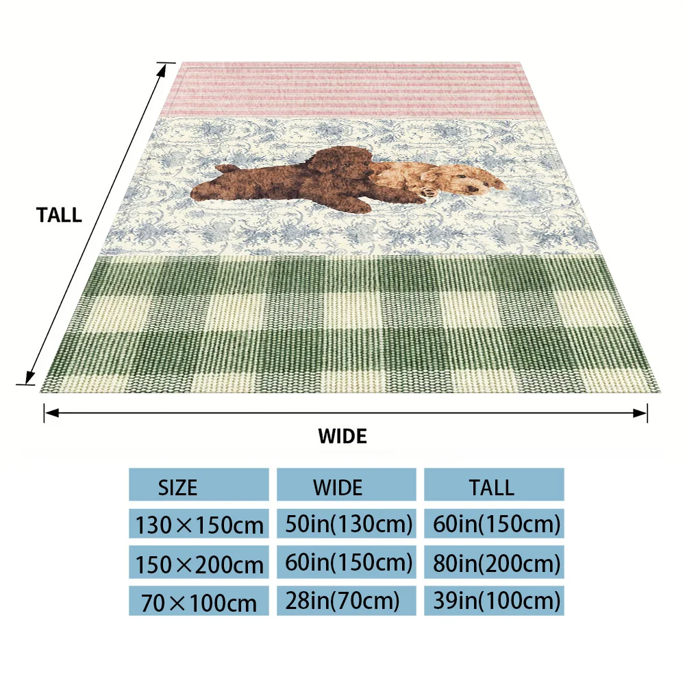 Tender Pups Flannel Blanket Warm Soft Halloween Christmas Couch Warm Cozy Decorative Decor Gift for All Season