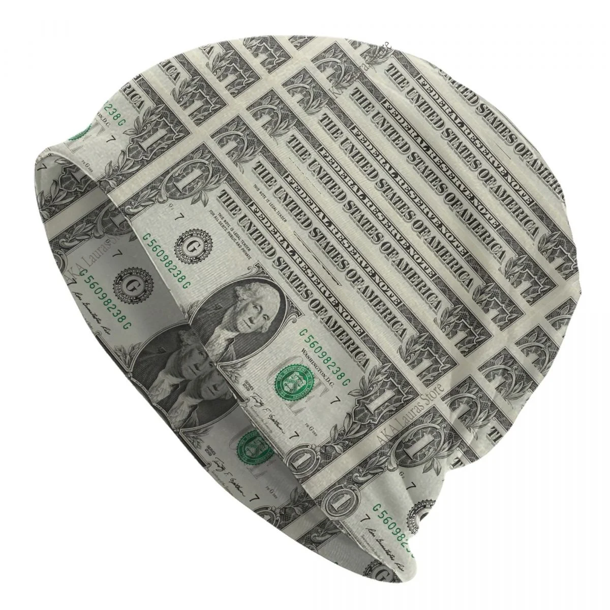 Dollar Bill Men Women Beanies Windproof Ski Cap Double Layer Fabric Bonnet Hat