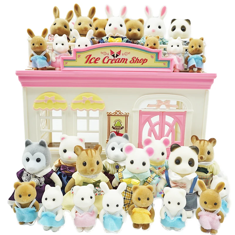 

1/12 Bunny Bear Panda Girl Pretend Play Set Children's Simulation Forest Animal Family 1:12 Scale Dollhouse Furniture Miniature