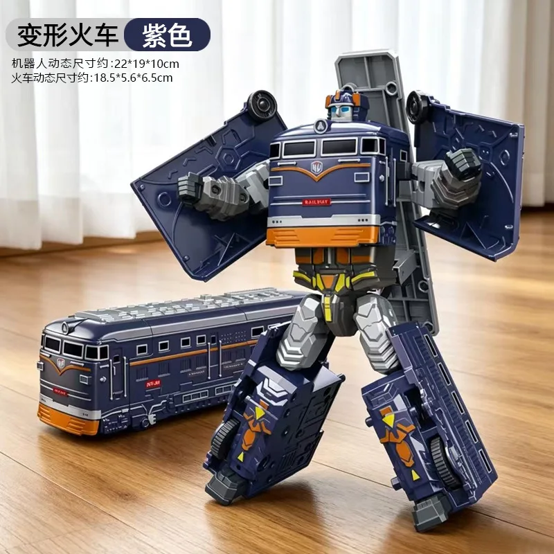 Children Train Transforming Robot Toy High-speed Rail Mecha Model Alloy Deformation Robot Train Vehicle Green Leather Train Toy