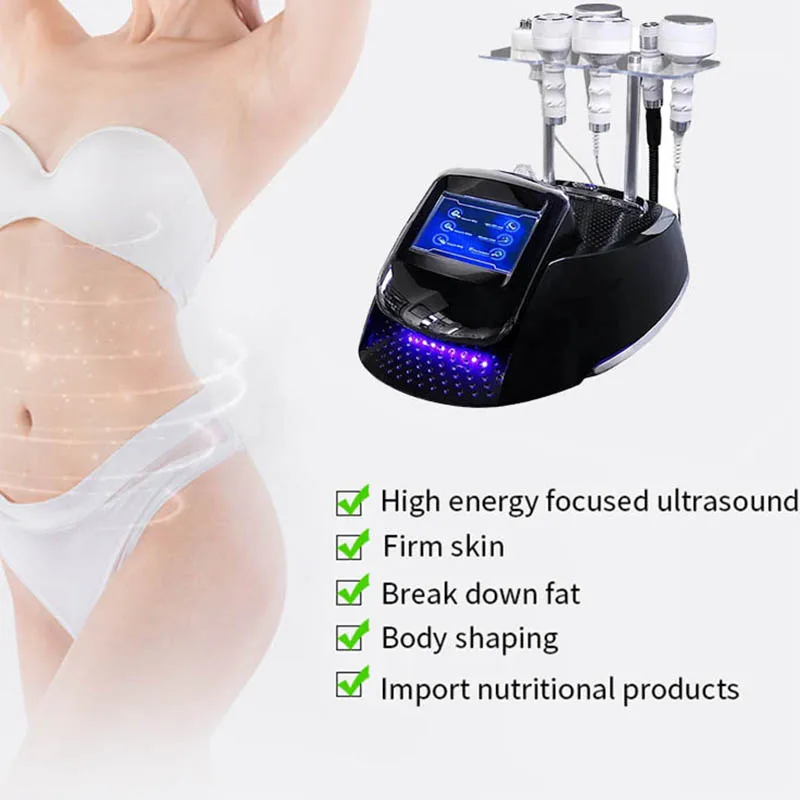 

5D 6 in1 Ultrasound 80K Cavitation RF Ultrasonic Vacuum Slimming Radio Frequency Massager Skin Care Device Health Machine