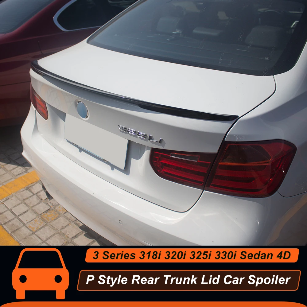 

For BMW 3 Series F30 F35 318i 320i 325i 330i Sedan P Style Rear Trunk Lid Car Spoiler Wings Duck tail Exterior Accessories Part