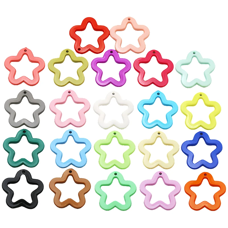 10/20 Stück 30mm Acryl Transparente Stern-Anhänger Lose Abstandsperlen für DIY Schmuck, Armband, Ohrring, Halskette, Bastelzubehör – Detail 7