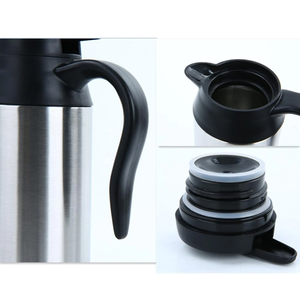 750ml 12V/24V Stainless Steel Vehicle-mounted Electric Kettle for Travel Insulated car cup travel kettle Wholesale