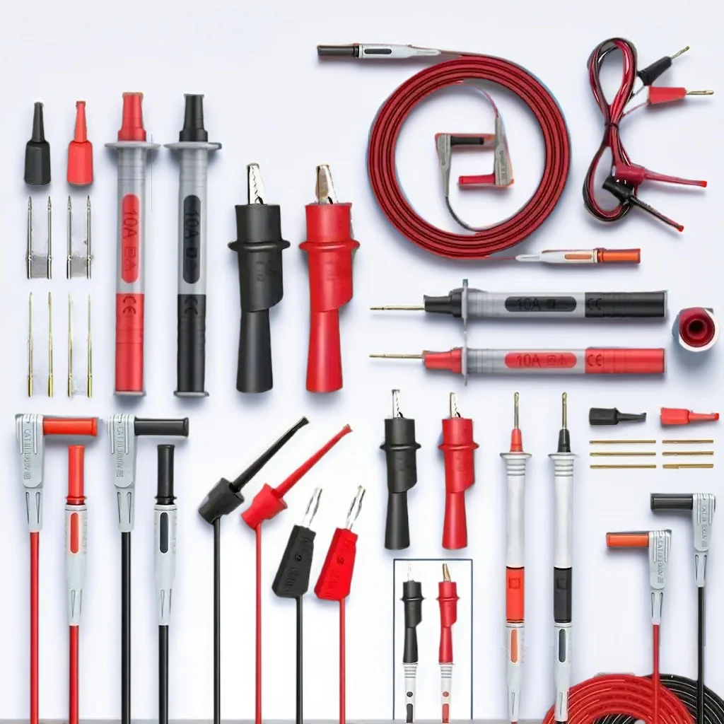 

Комплект измерительных проводов P1308B, 18 шт. — штекер типа «банан» 4 мм для тестового крючка и зажима типа «крокодил»