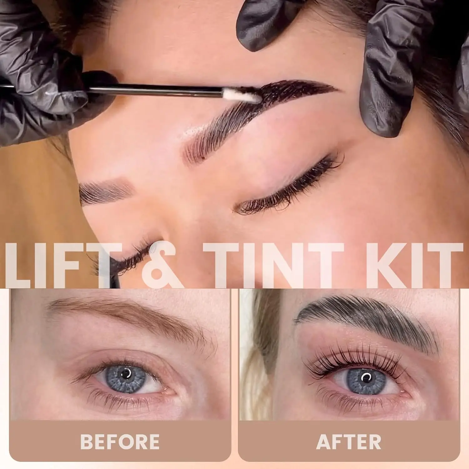 Libeauty Lash Lift and Tint Kit Natural Curl & Darker Lashes For Beginners Eyelash Perm Kit Vegan Formula Airless Pump Design