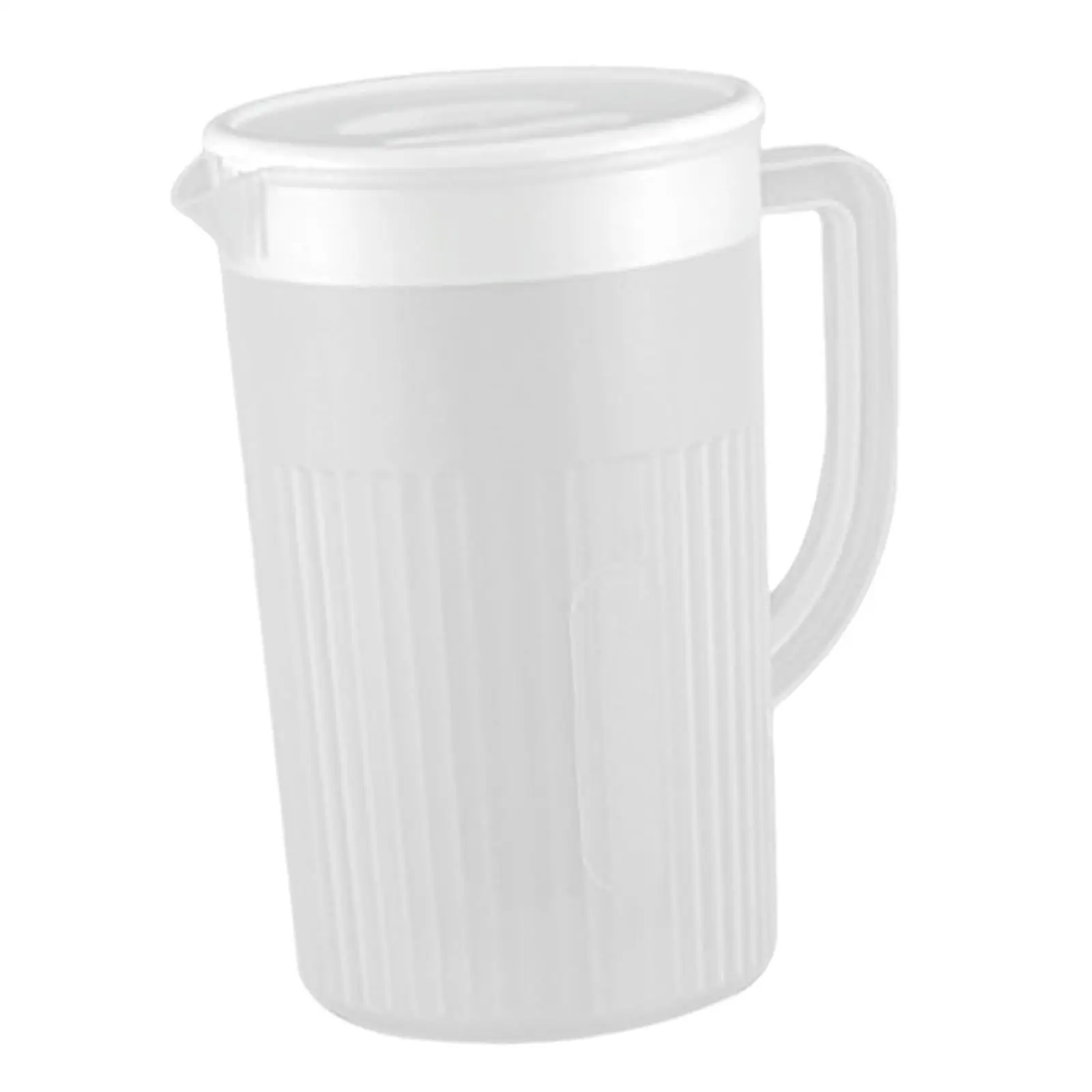 Water Pitcher with Lid Lemonade Kettle Multipurpose Water Jug with Handle for Refrigerator Restaurant Catering Household Milk