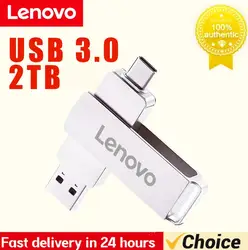 Lenovo-unidad Flash USB 3,0 OTG, Pendrive de 2TB, 1TB, 512GB, 256GB, 128GB, tipo c