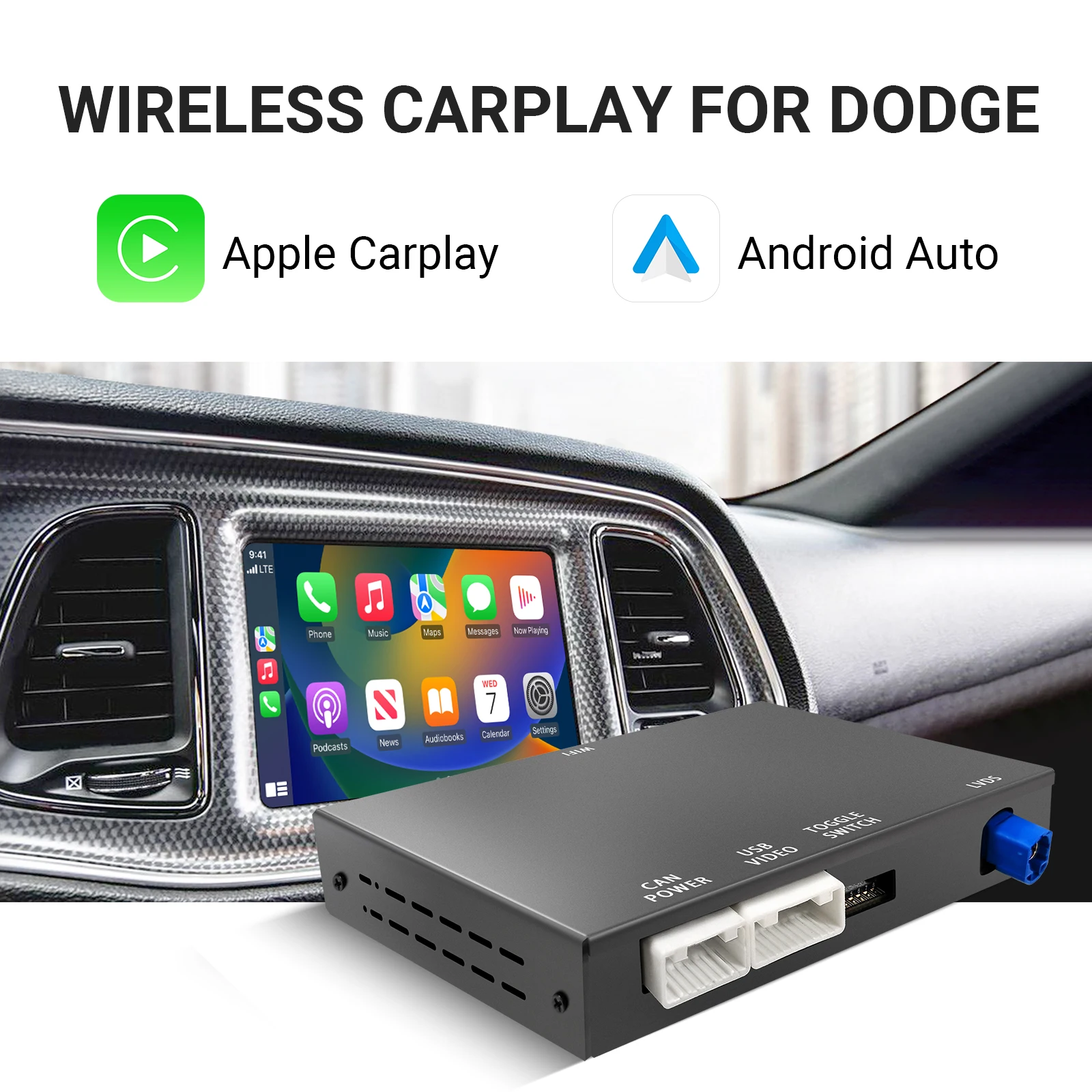 OEM Screen Upgrade Decoder Box interface CarPlay Retrofit Kit for Dodge Challenger Journey Charger Durango with 8.4 inch Screen