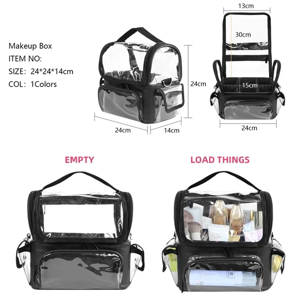 อาชีพกรณีแต่งหน้าแฟชั่นช่างเสริมสวยเครื่องสําอางค์เครื่องมือกล่องเก็บกระเป๋าเดินทางสําหรับผู้หญิงขนาดใหญ่ความจุ Make Up Bag