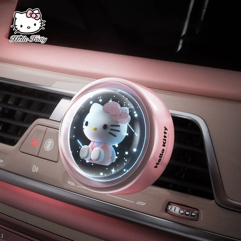 Sanrio Car Aromatherapy Ornaments Atmosphere Light Air Outlet Night Light Cartoon Hello Kitty Car Interior Accessories Gift