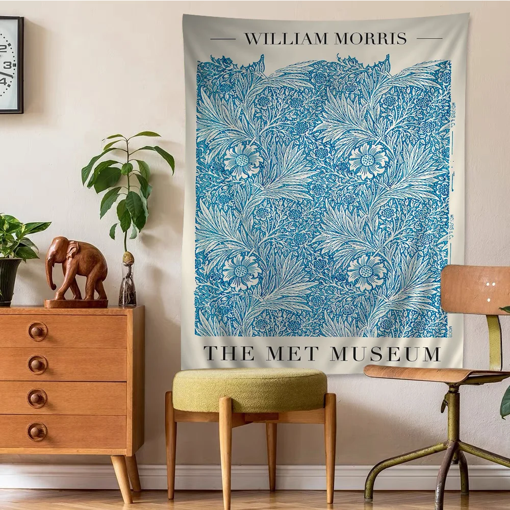 William Morris Art Colorful Tapestry Wall Hanging Hippie Flower Wall Carpets Dorm Decor Japanese Tapestry