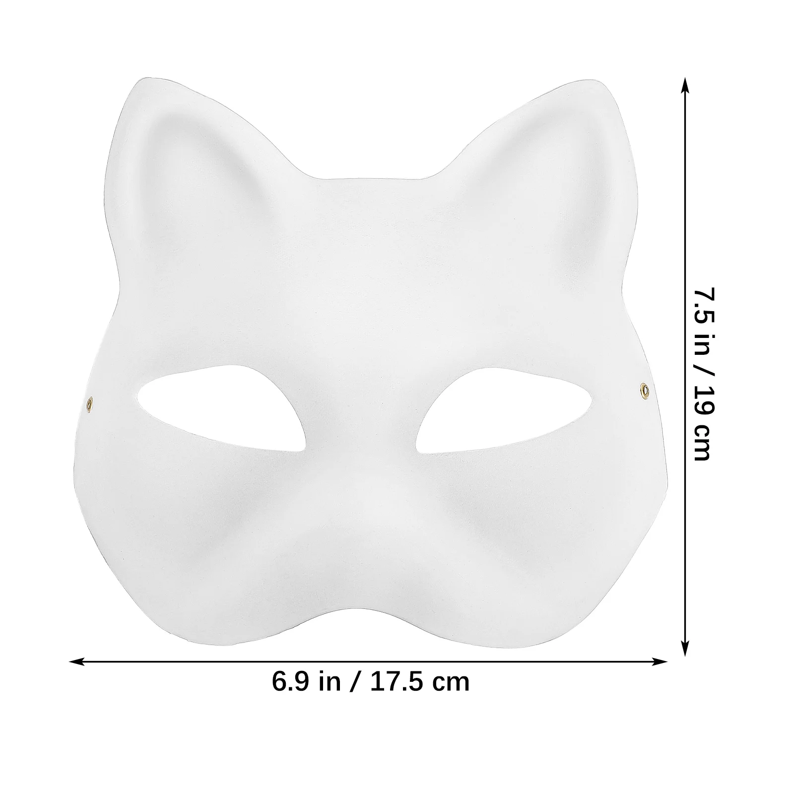 5 Pcs Blank Masks Unpainted Blank Cat Masks Masquerade Masks Animal Masks Carnival Costume Accessories