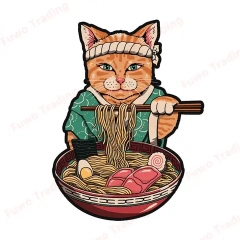 Japansk Samurai Katt Bilklistermärke Neko Kitty Dekal Enkel Mode Husvagn Fönster Motorcykel Stötfångare Bagage Laptop Dekor Vattentät 8 best sales Hello Kitty bilklistermärke - №7
