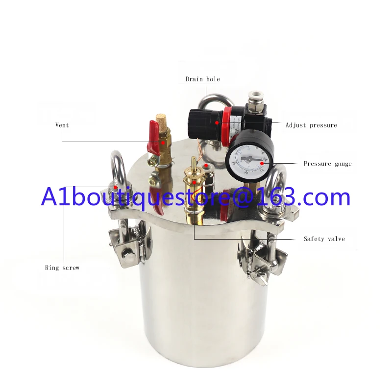 

5L stainless steel carbon steel pressure tank, distributor tank, dispensing bucket, with safety valve, regulating valve