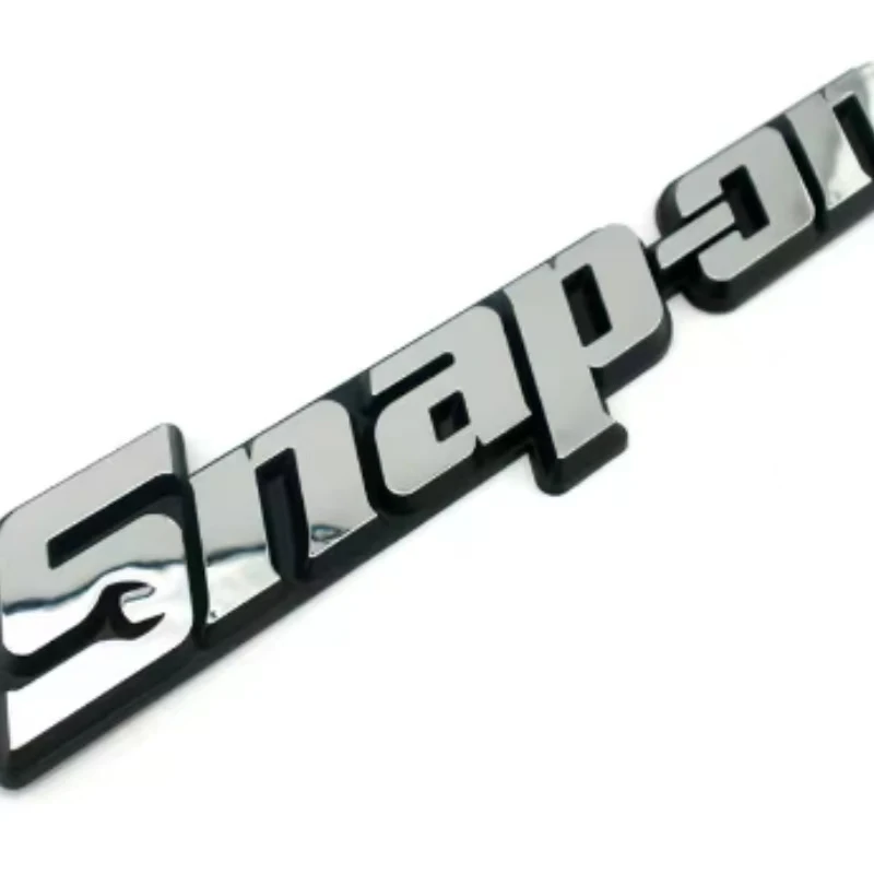 ABS OEM 117mm Tools 3D Logo Chrome Silver Black Badges Emblem Snap On Tool Box Stickers Decal