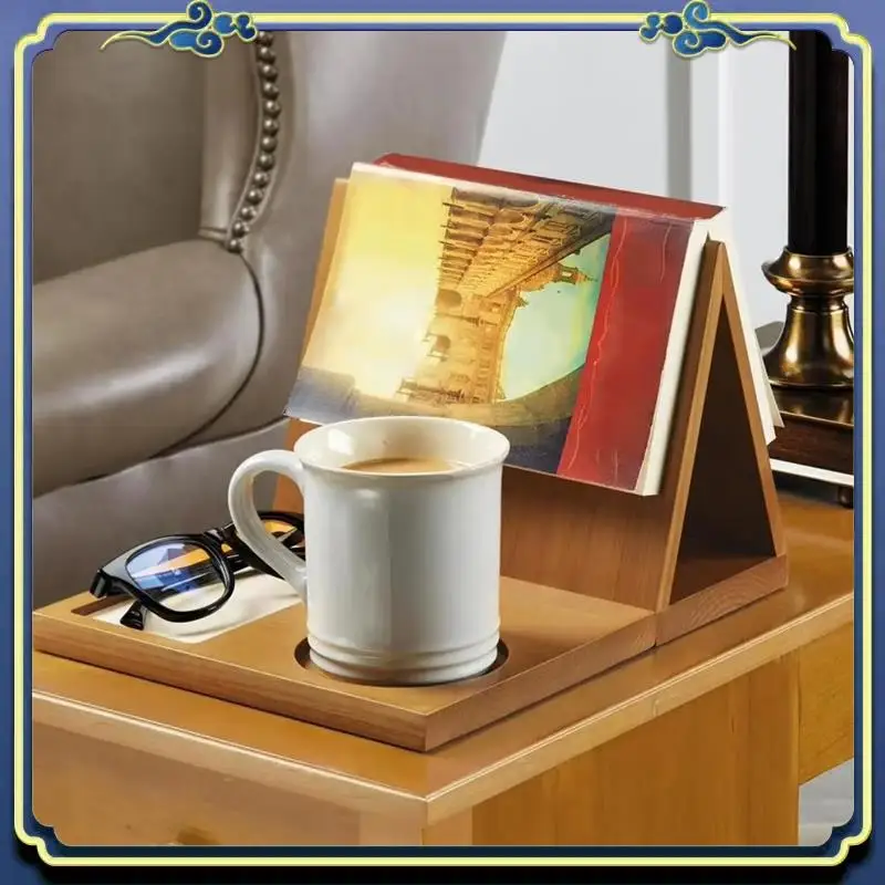 

Latest Wooden Book Holder Wooden Triangular Book Holder Tabletop Coffee Tea Stand For Book Lovers Bedroom Table Decor