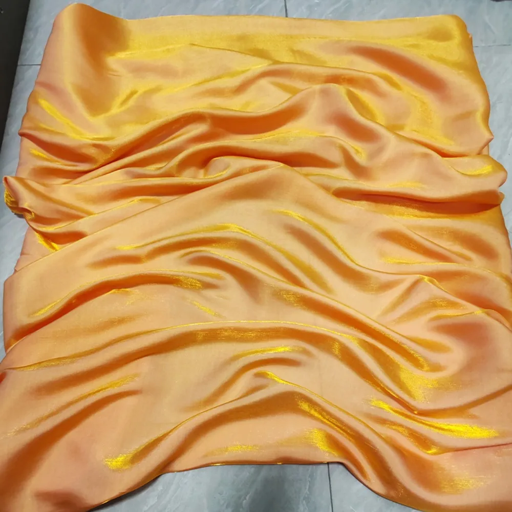 DIY Gradient Glossy Silk Satin Fabric Shiny Soft Sewing Material Smooth Dress Tablecloth Wedding Dress