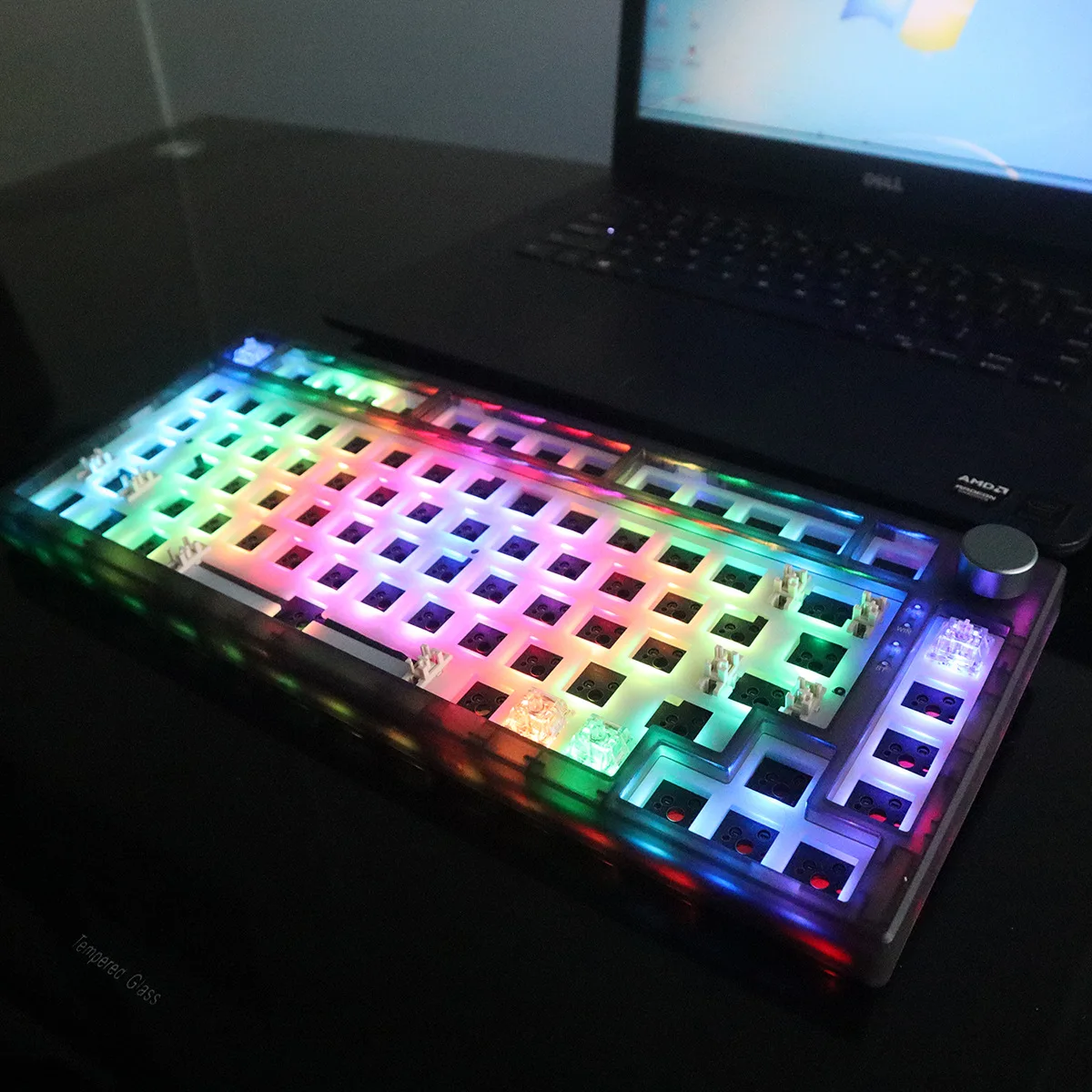 RGB wireless three-mode finished For Teclado Mecanico transparent gaming office GASKET structure hot-swappable Mechanical