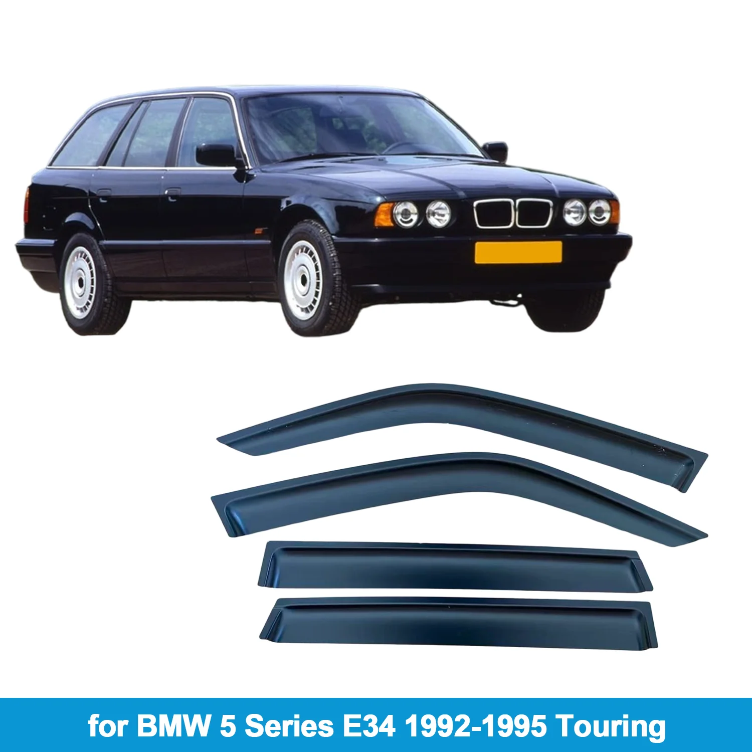 

Дефлекторы окон для BMW 5 серии E34 1992-1995 Touring, защита от дождя, боковые вентиляционные накладки, внешние, на клейкой ленте