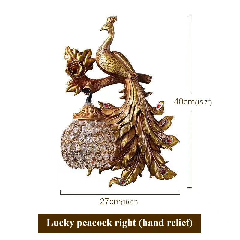 Peacock Crystal Wall Lamp 5